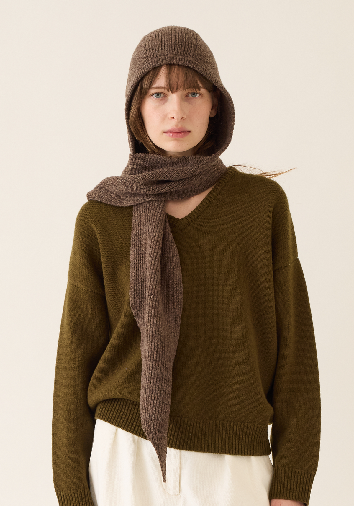 Zora Merino Wool Hooded Scarf