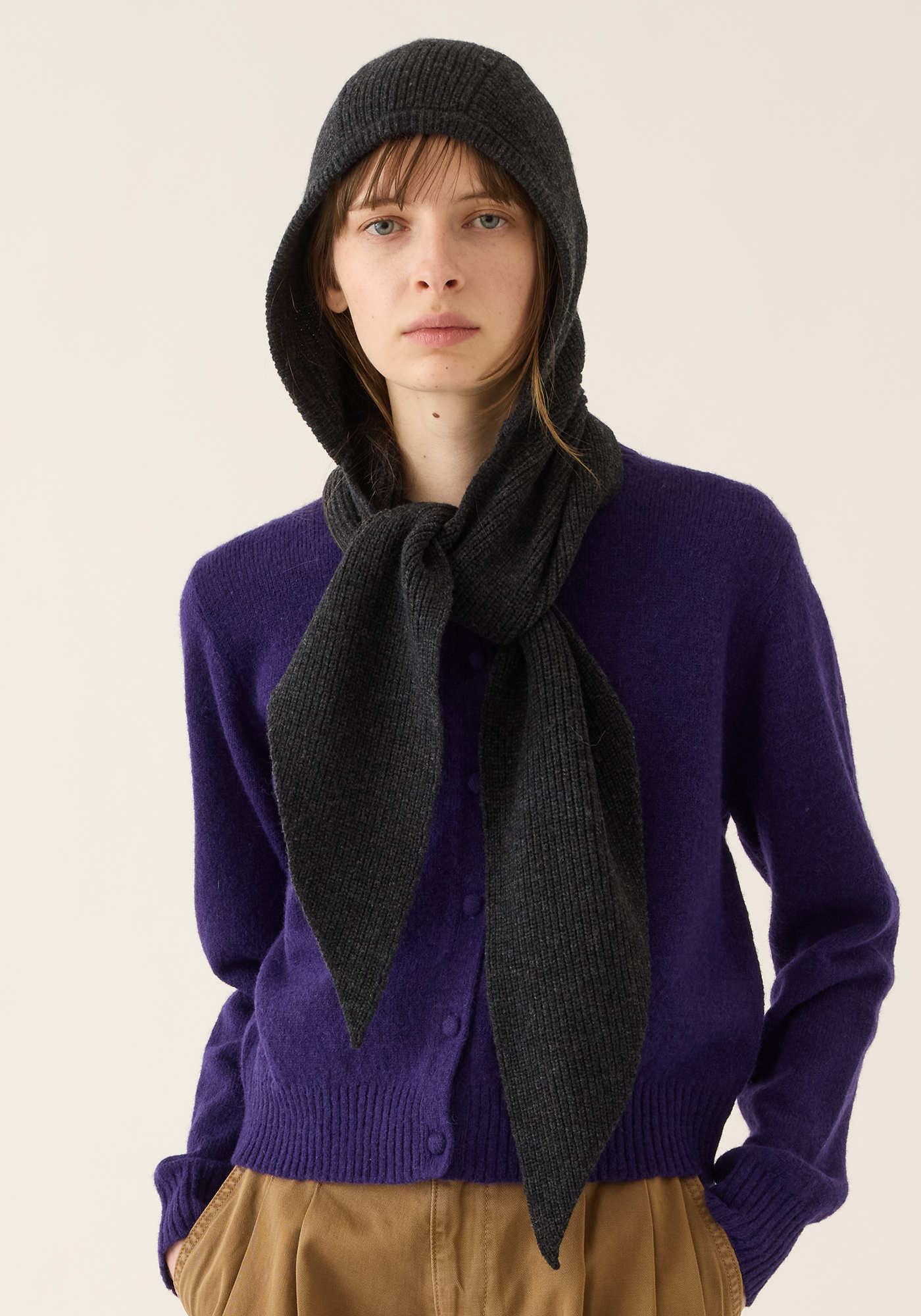 Zora Merino Wool Hooded Scarf