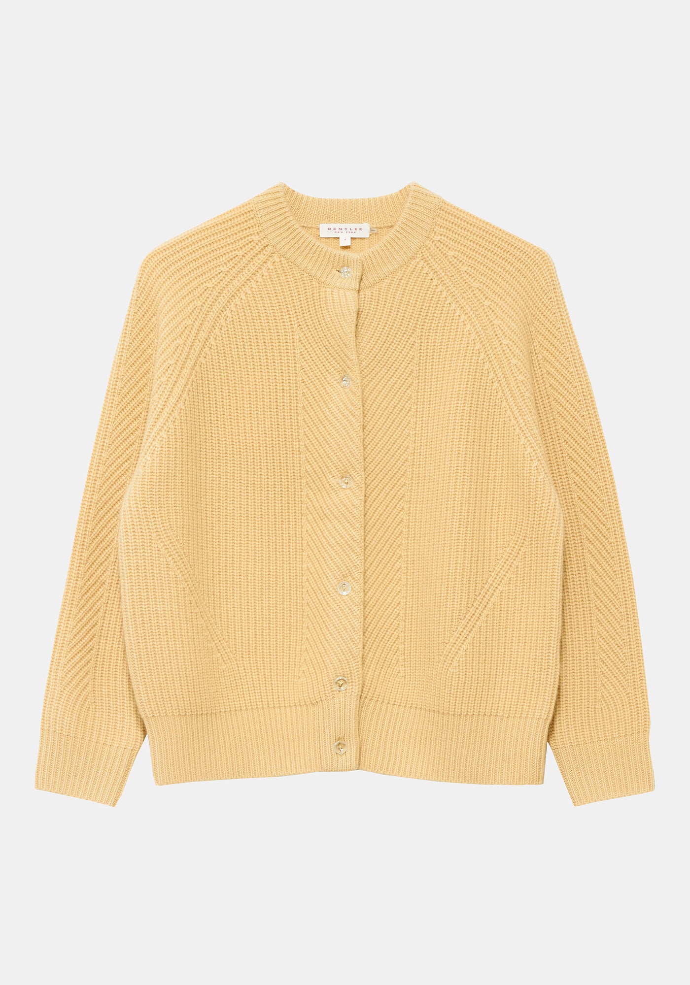 Yellow Cashmere Mindy Cardigan - Clear Glass