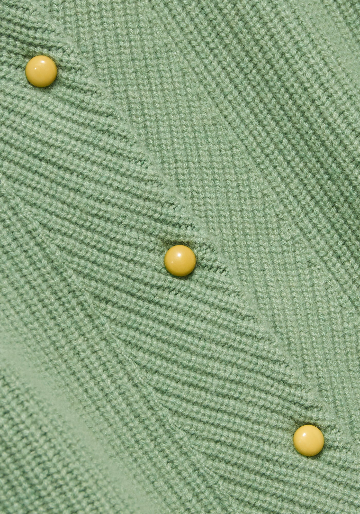 Sage Green Cashmere Mindy Cardigan - Domed Yellow