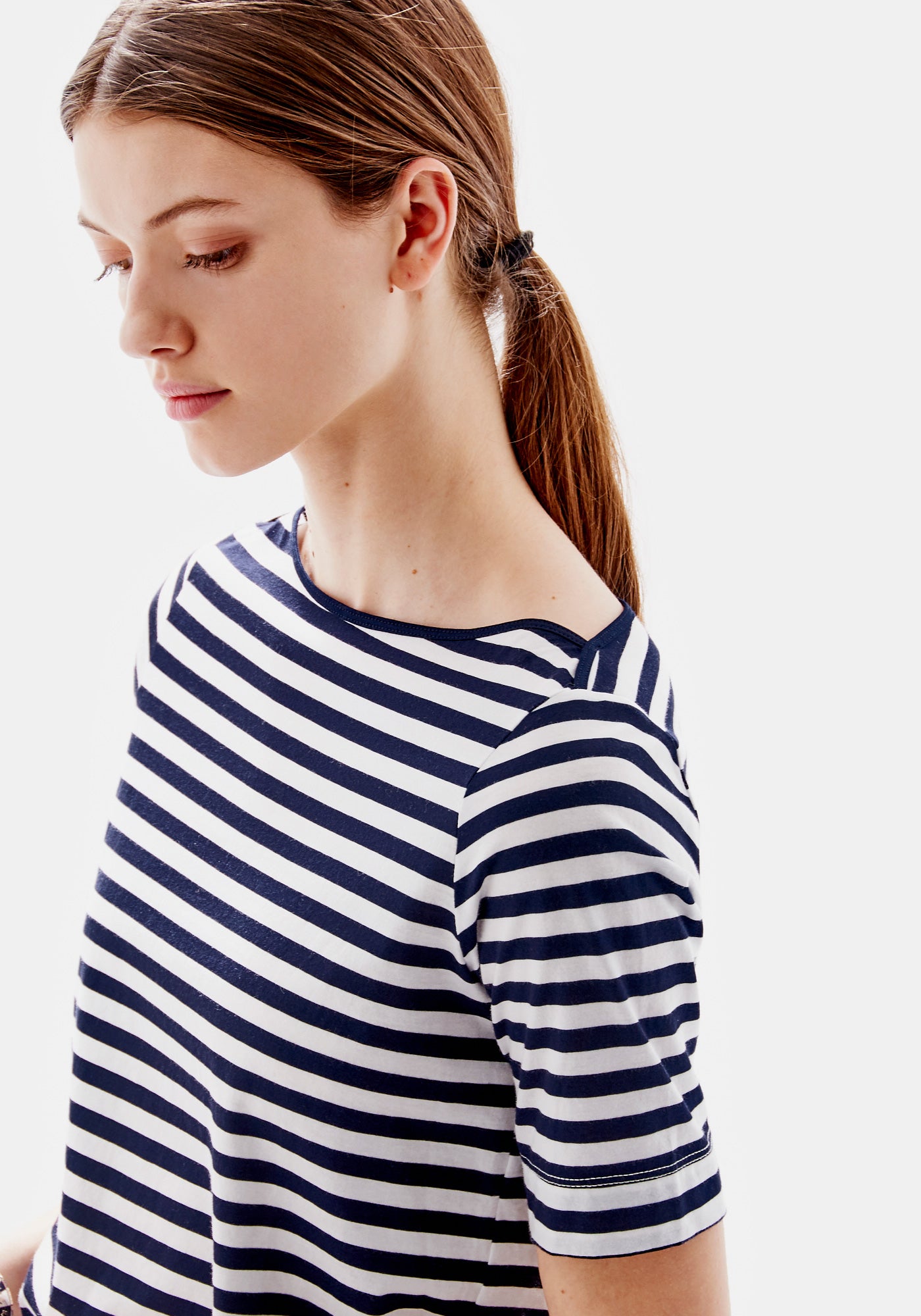 Vivienne Stripe Top - White / Navy